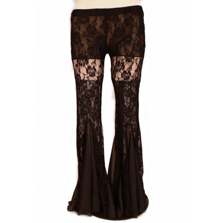 Pantalon fleuri en dentelle